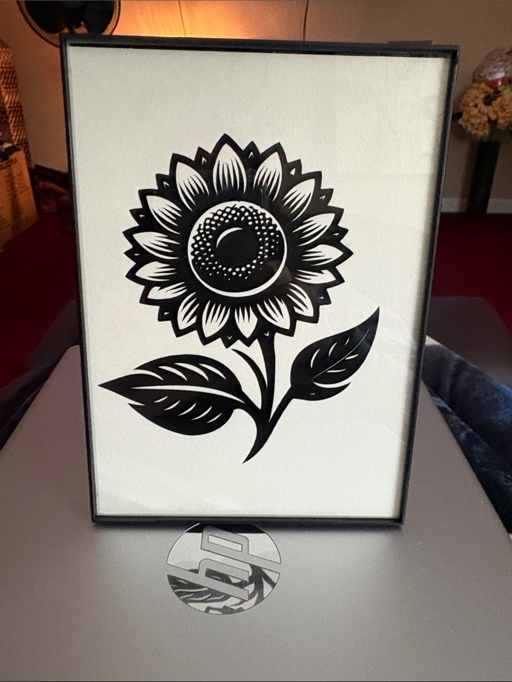 Black Sunflower Framed Wall Art